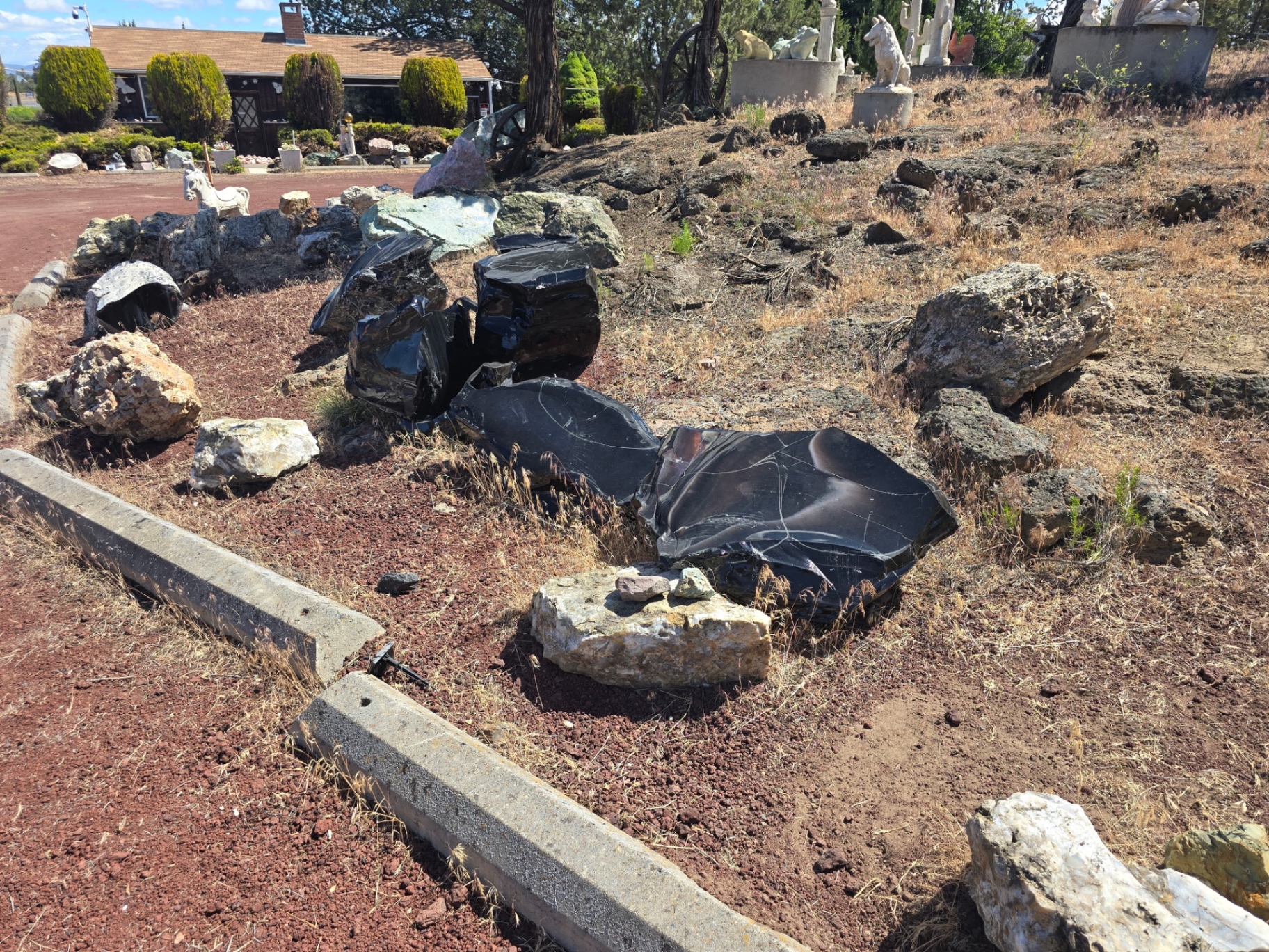 Obsidian outcrop display